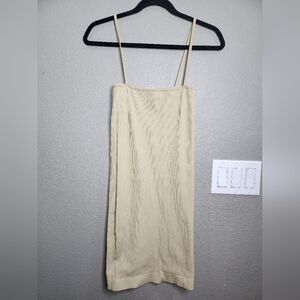 Princess Polly cream colored ribbed mini dress